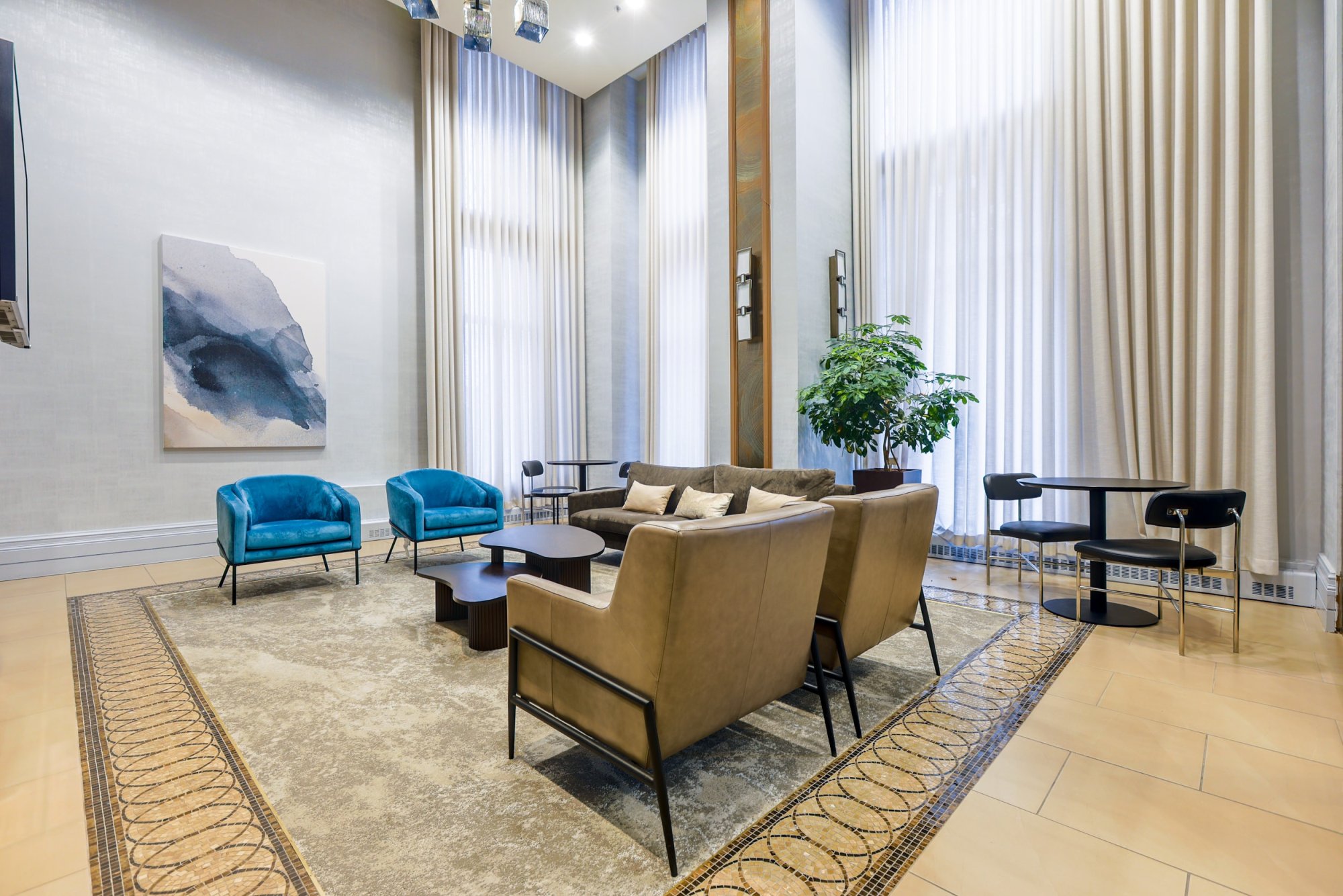 entrance for tenants at Chicago condo building in Mississauga