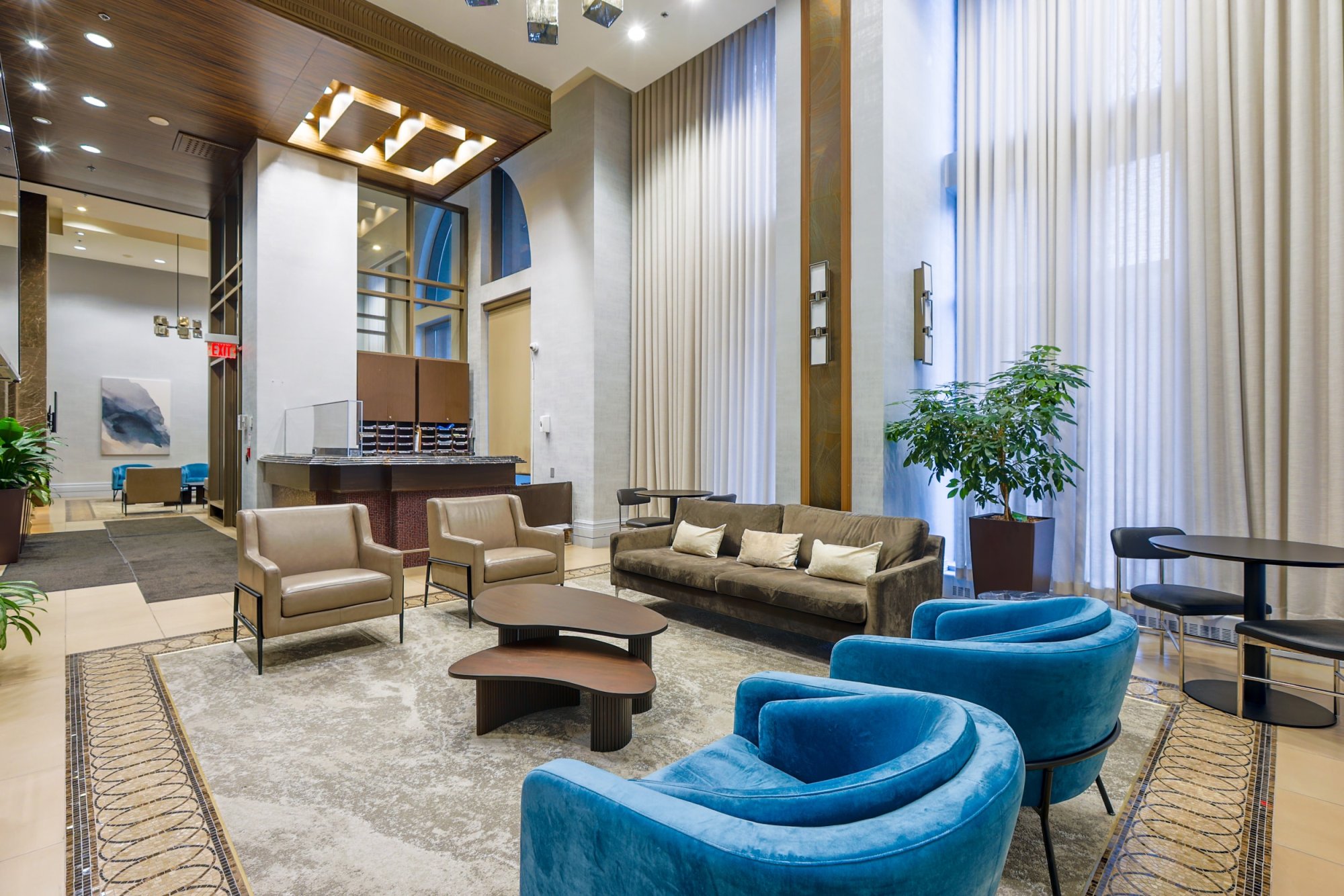 entrance for tenants at Chicago condo building in Mississauga